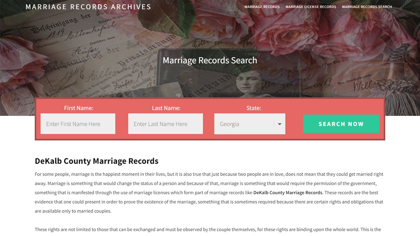 DeKalb County Marriage Records | Enter Name and Search ...