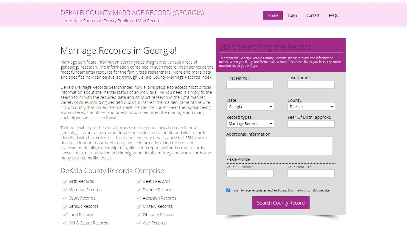 Public Marriage Records - DeKalb County, Georgia